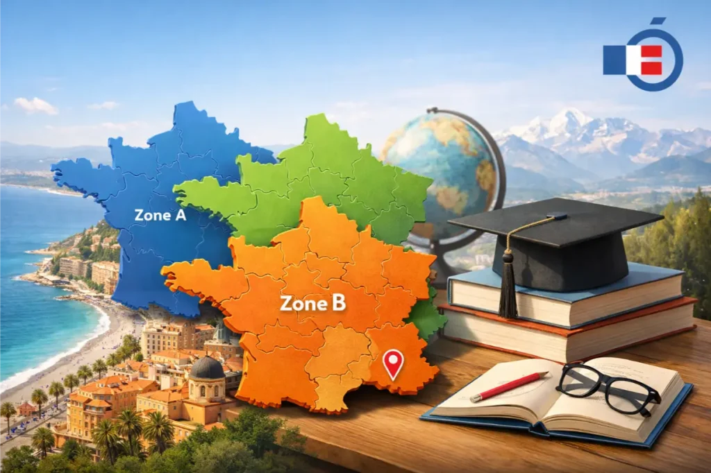 À quelle zone académique appartient la ville de Nice