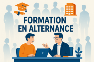 Formation en alternance avec alternant au bureau et tuteur en entreprise